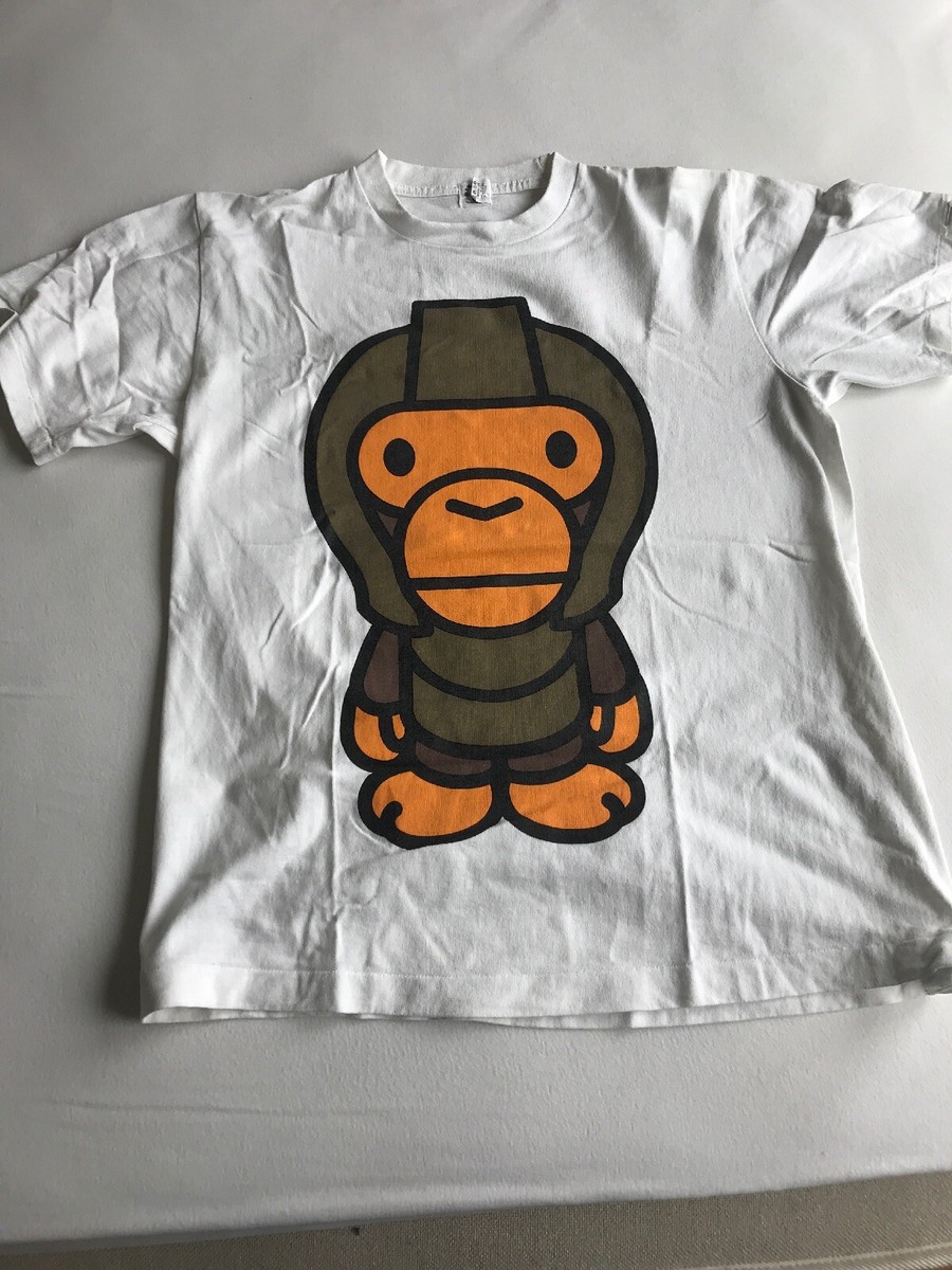 A BATHING APE Baby Milo Tee White SIZE L BAPE T-shirts USED