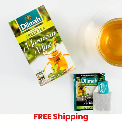 Dilmah Moroccan Mint Green Tea-1.5g x 20 Individually Wrapped Tea Bags Free Ship
