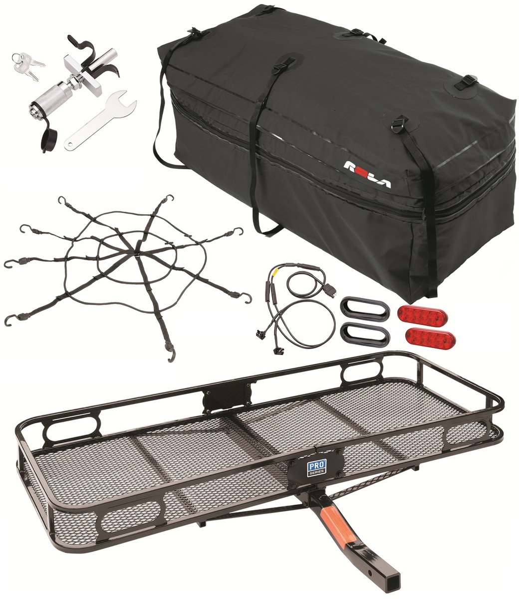 PRO SERIES CARGO CARRIER BASKET + ROLA BAG + NET + SILENT HITCH