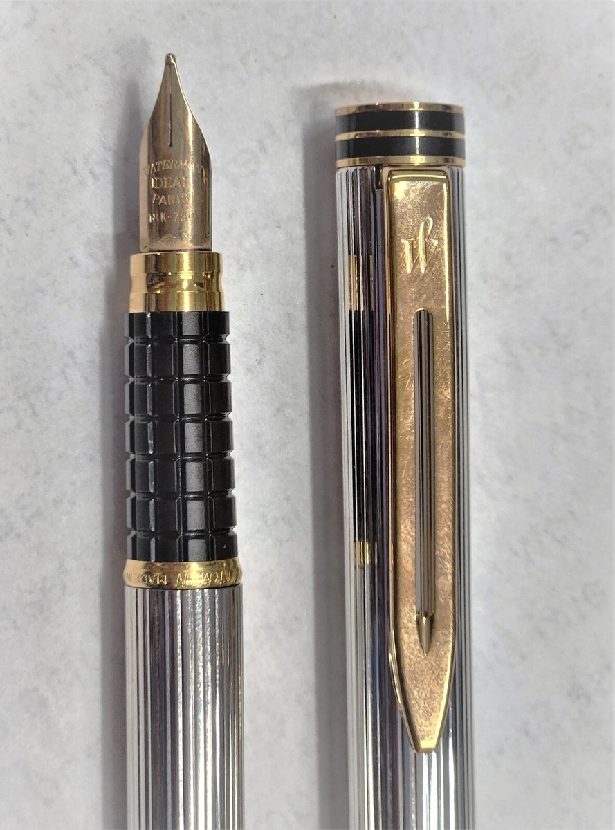 Vintage Waterman Ideal 18K Gold Nib Fountain and Ballpoint Pen Set