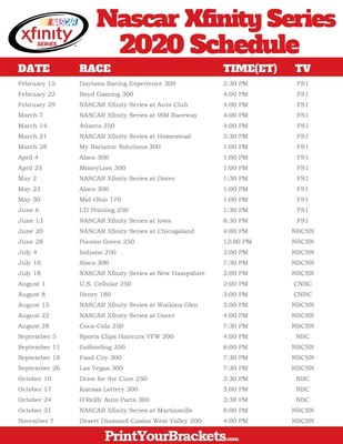 Best Of 11 Nascar Xfinity Schedule 2020