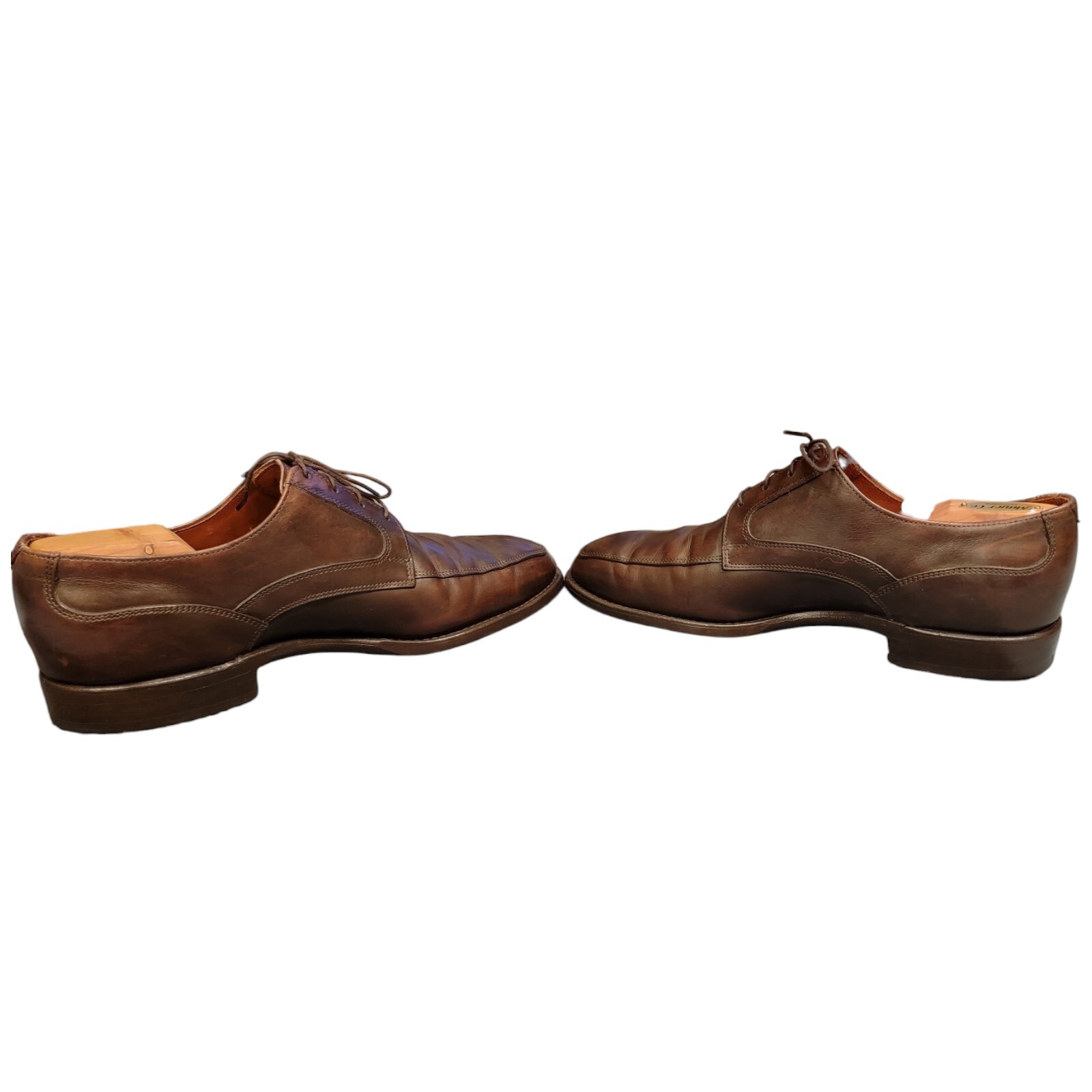 SAOLA Scarpe Allen Edmonds MONTGOMERY marroni in pelle punta spaccata Derby 9 5 3E larghe