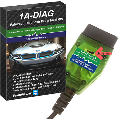 OBD2 K+DCAN/KLine USB Diagnose für BMW E Modelle ab 2001 kompat. zu INPA ISTA