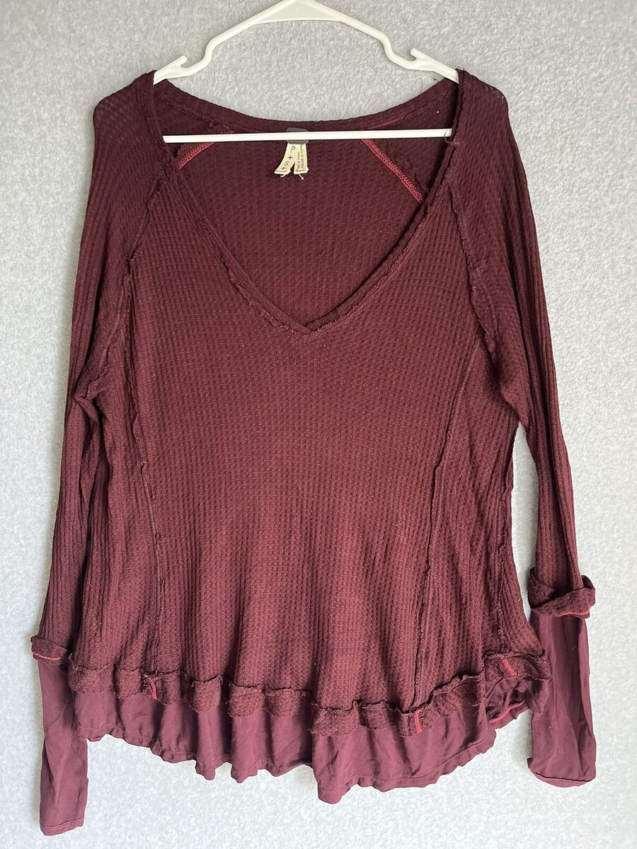 We The Free Oversized Long Sleeve Waffle Knit Top Women's We The Free Oversized Long Sleeve Waffle Knit Top Women's