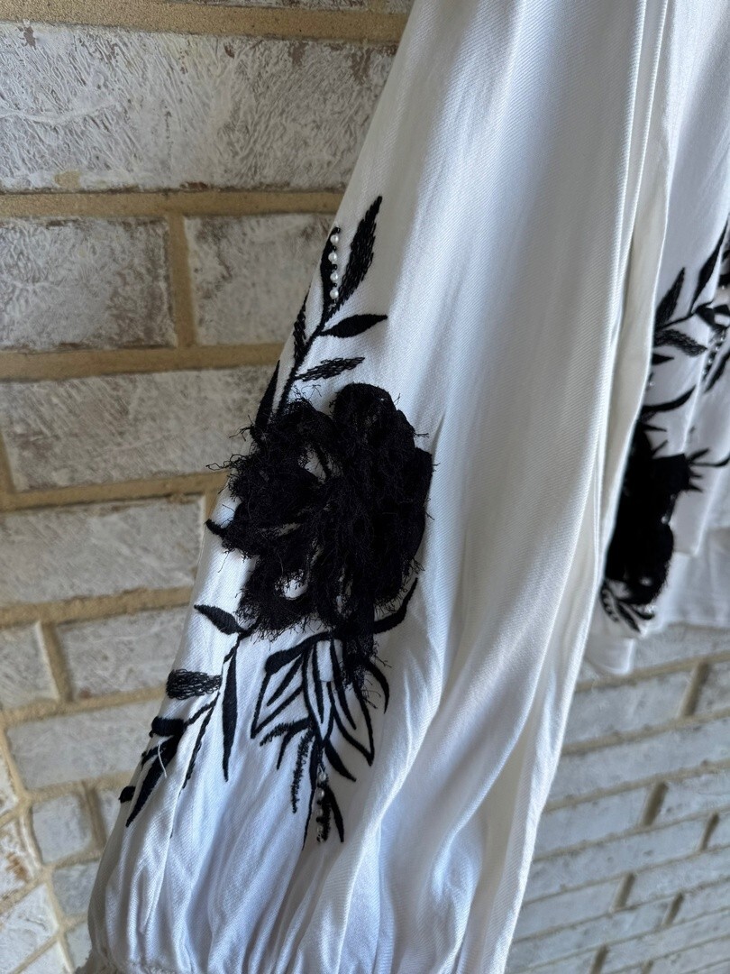 Zara Basic Special Edition Long Sleeve Embroidere… - image 6