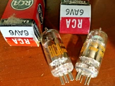 2 Matching 6AV6 NOS RCA radio audio amplifier electron vacuum tube valve tested