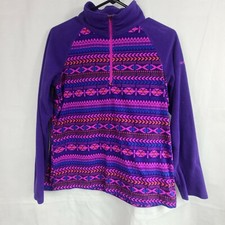 Columbia Girls 1/4 Zip Patterned Pullover Fleece Sweater Size XL 18/20 