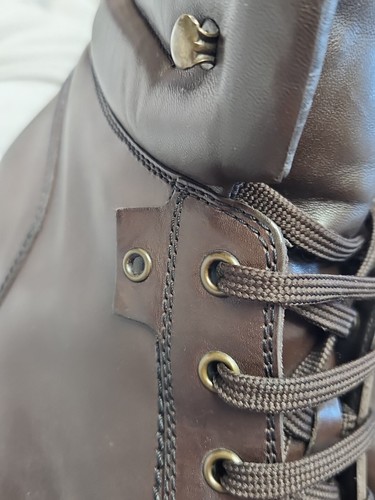 Ermenegildo ZEGNA A1431X Cuero Marrón Sherpa Botas con Cordones Hombres Zapatos 11 $1250 - Imagen 21 de 23