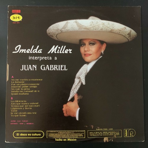 Imelda Miller, Interpreta A Juan Gabriel, 1984 Mexican LP Rancheras - Picture 2 of 4