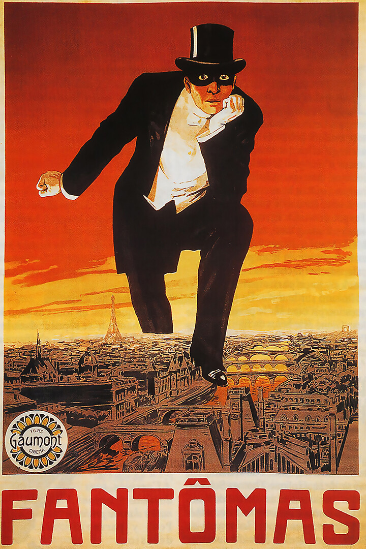Fantomas Vintage French Movie Art Wall Indoor Room Outdoor Poster