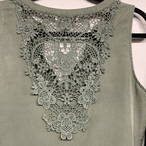 2 Women’s Knox Rose Summery Tops Shirts Tank Sz XS Olive & Black Boho - Picture 4 of 12