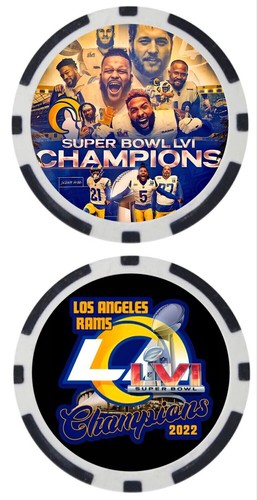 LOS ANGELES RAMS - CAMPIONI SUPER BOWL 2022 - CHIP POKER - Foto 1 di 2