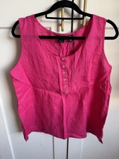 Jones & Co Rosa 100% Leinen Button Down Trägertop Gr. XL Brandneu Ladies Women’s