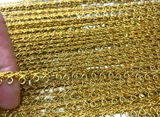 vintage metallic gold 1/4" scallop loopy trim 1yd made in Germany