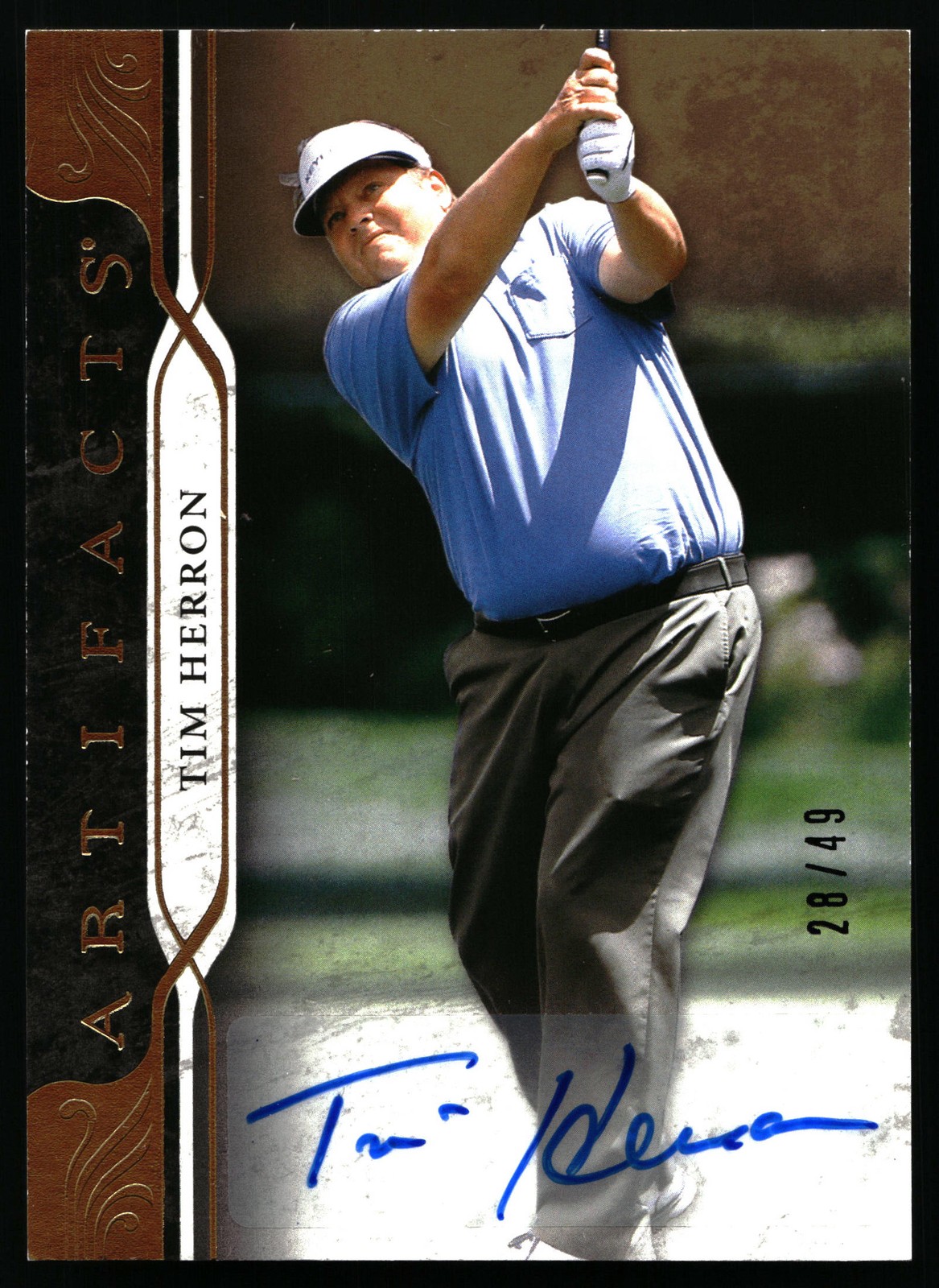 2021 Upper Deck Artifacts #13 Tim Herron Gold Spectrum Autographs #/49 SP