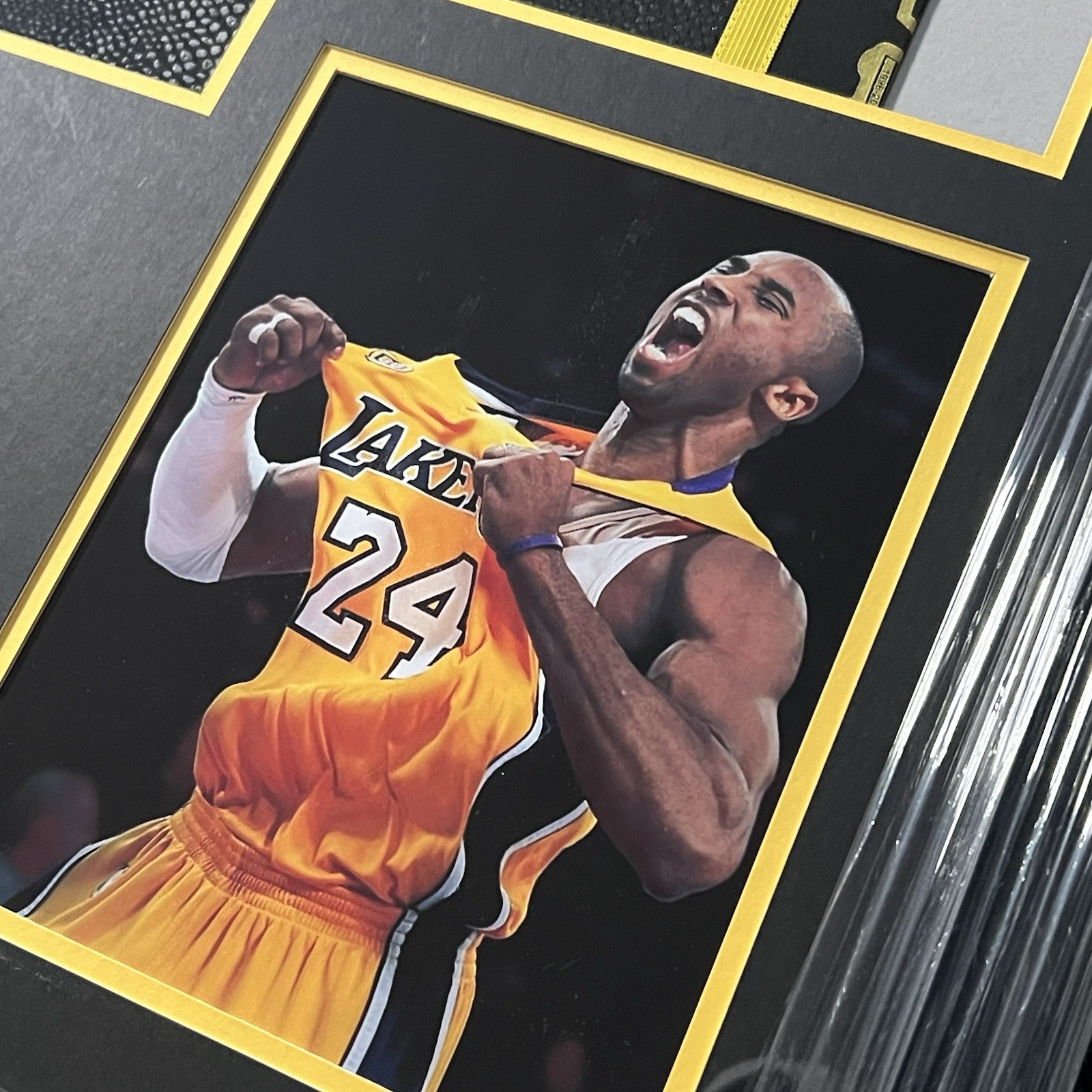 KOBE BRYANT Signed Framed Jersey Los Angeles Lakers #24 Autograph 34”x42” w/COA