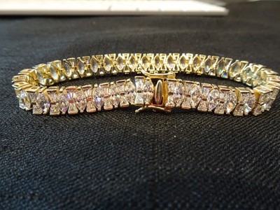 # 677 - FE - 925 STERLINGSILBER ARMBAND - BELADEN MIT STEINEN