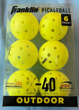 Franklin X-40 Outdoor Pickleball 6 Pack USA Approved Official PickleBall Yellow