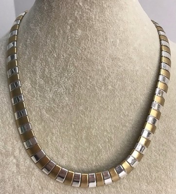 Vintage Avon Two Tone Silver & Gold Tone Cleopatra Collar Necklace