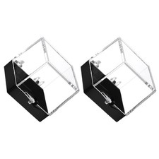 2 Pcs Plastic Clear Mineral Display Boxes Square Specimen Holder 3.50 cm