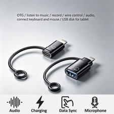 USB Type C to IOS 8 Pin OTG Adapter PD Fast Charging/Data Sync for iPhone iPad