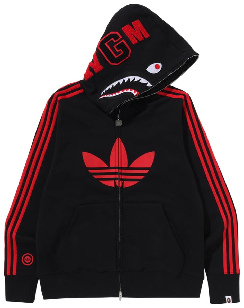 Adidas x BAPE Shark Hoodie Mサイズ　ステッカー付き Adidas x BAPE Shark Hoodie Mサイズ ステッカー付き