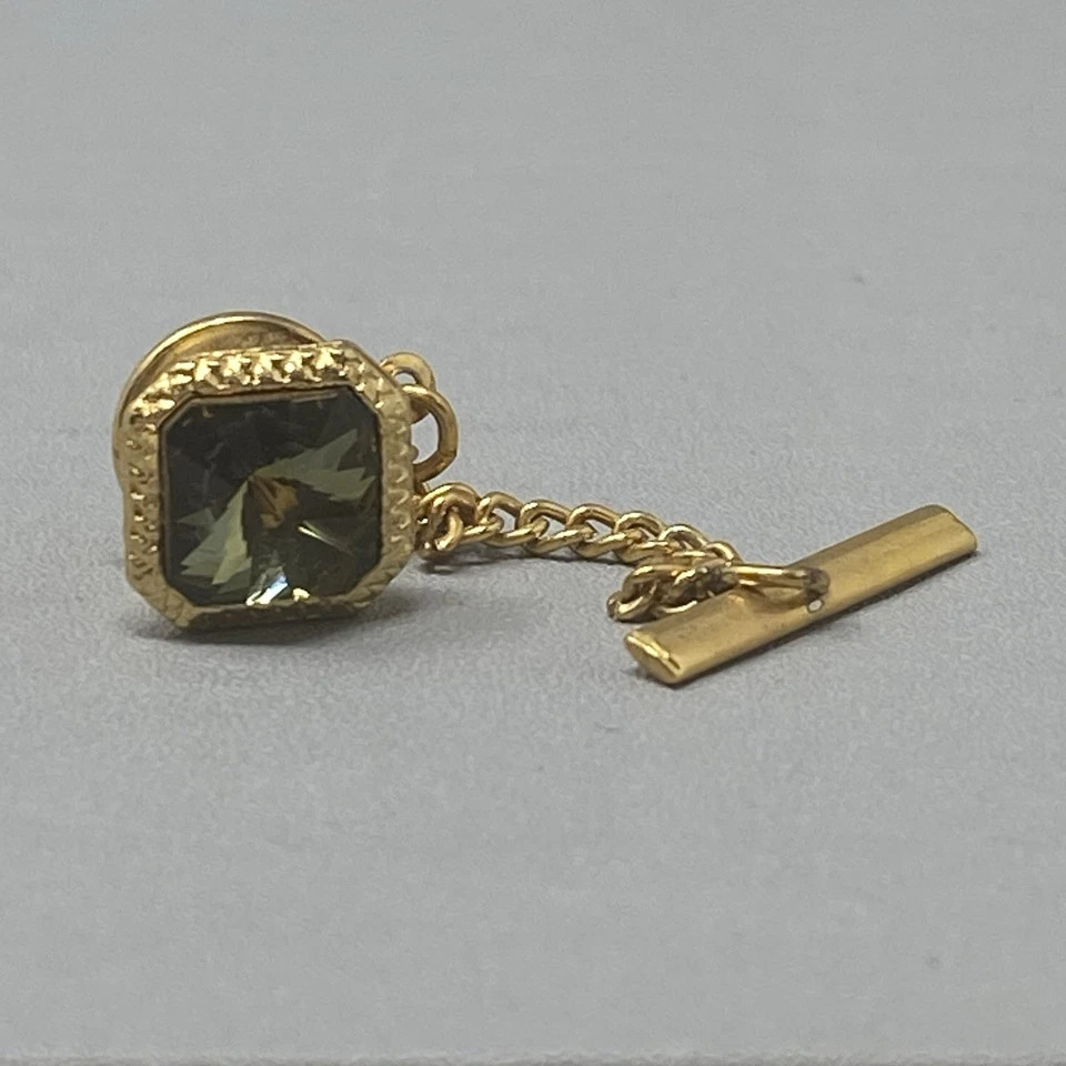 Стразы гвоздики галстук Solitaire зеленый оливковое стекло камень Rivoli огранки золотой тон - Изображение 2 из 4