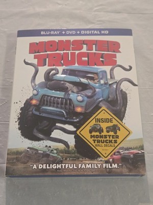 Monster Trucks (Blu-ray + DVD, 2017, W/ Slipcover & Wall Decals)