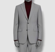  450 Calvin Klein Men's Gray Wool X Slim-Fit Sport Coat Suit Jacket Size 46L