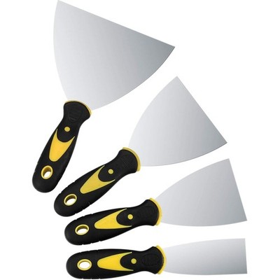 4 Piece Spatula Set, Surface Spatula Drywall Tool, Stainless Steel Painter's ...