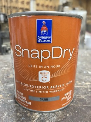 Sherwin Williams Snap Dry Interior Exterior Acrylic Paint/Ultra-Deep Base/Satin