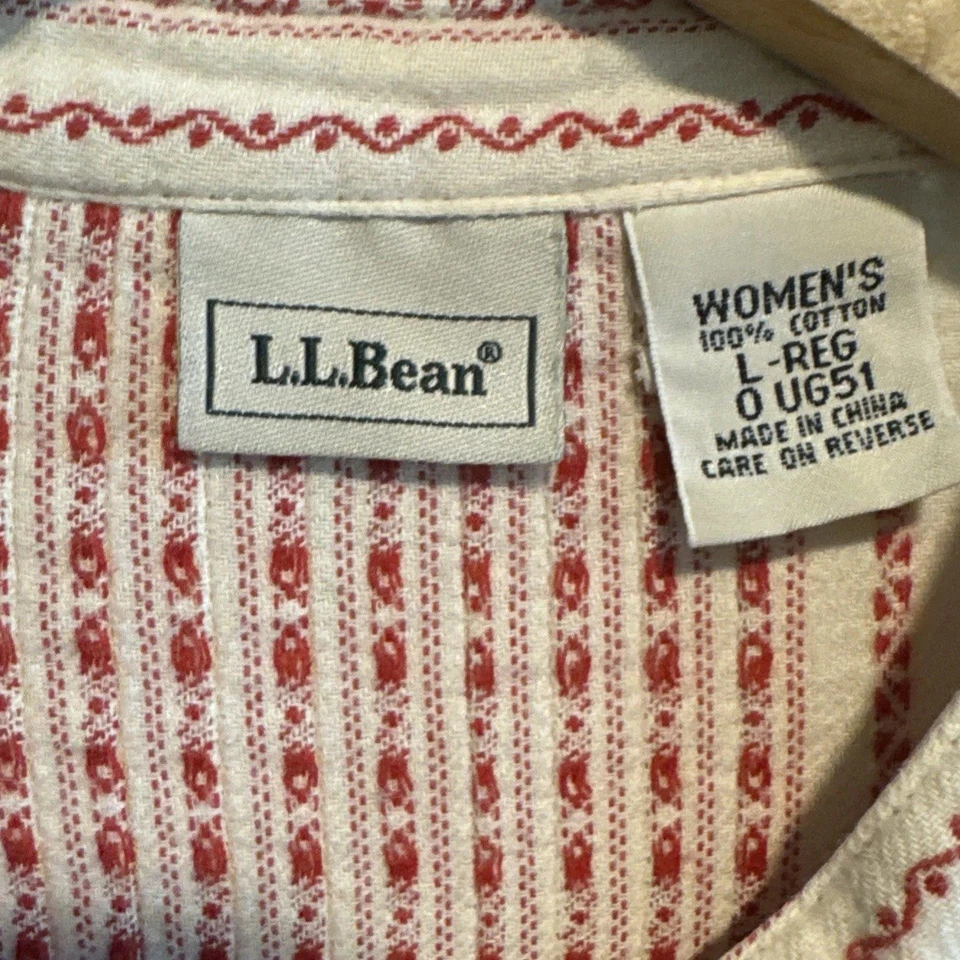 L.L. Camisón de franela Bean para mujer grande rojo Navidad cabaña algodón acogedor cálido Foto 2 de 4