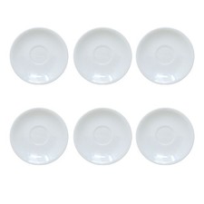 Wei&szlig;e Tasse Untertasse nur f&uuml;r Teetasse 6 St&uuml;ck Quinn minimalistisch gepr&auml;gt schlicht Stil