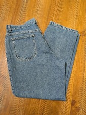 Vintage Lee Blue Jeans Women's Sz 16P Western High Waist Blue Made In USA