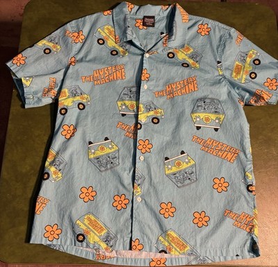 Scooby-Doo and The Mystery Machine Unisex ButtonUp Shirt XXL 100% Cotton EUC