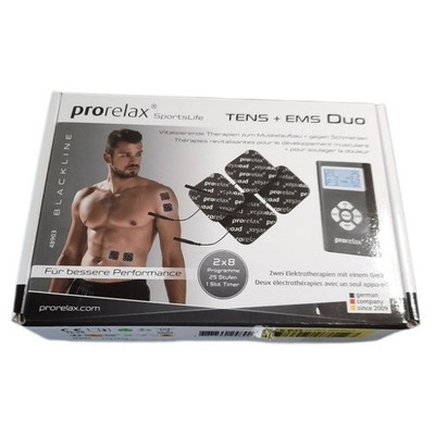 prorelax TENS/EMS Duo Blackline | Elektrostimulationsgerät | 2 Therapien mit ein