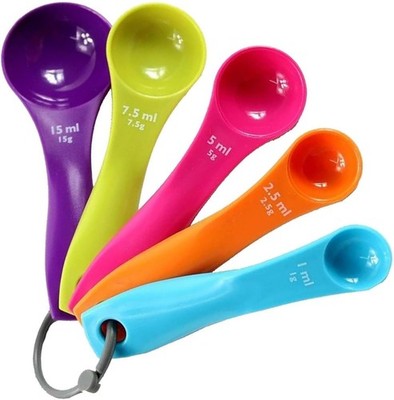 5 Stück Messlöffel Gramm, Messlöffel Set, Bunt Measuring Spoons mit
