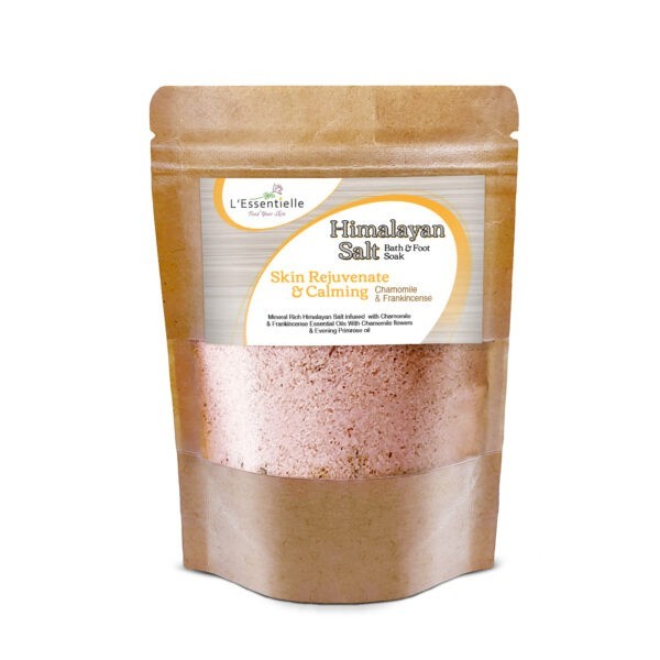 Himalayan Salt Bath Foot Soak Chamomile, Frankincense Essential Oils 100g