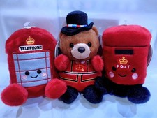 THREE UK Exclusive Palm Pals Telephone Box Post Box Regal Beefeater Plush 
