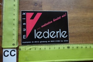 Alter Aufkleber Musik HiFi Audio TV Lautsprecher LEDERLE Günzburg