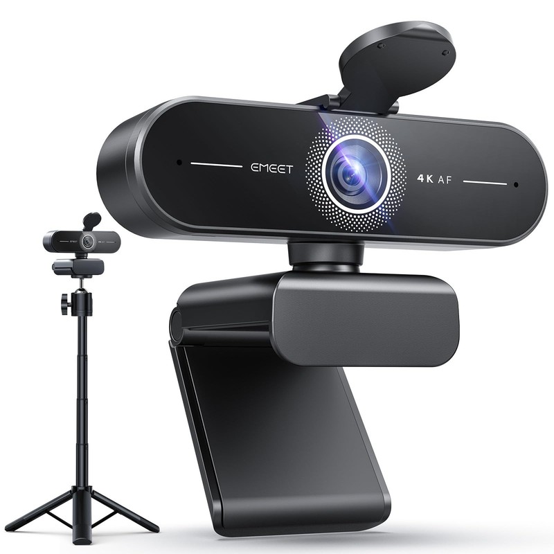 C60E 4K Webcam with Tripod, Streaming Camera with PDAF Autofocus, Dual Microp...
