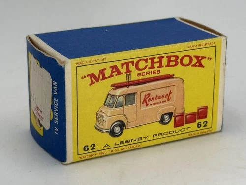 Matchbox Lesney Original BOX ONLY No. 62 TV Service Van 1963 Free Shipping