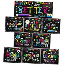 Classroom Decoration Motivational Bulletin Board Poster Back to School Black