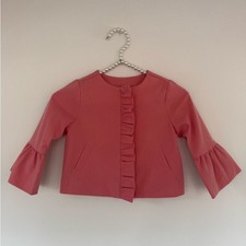 Janie and Jack Ruffled Coral Blazer Size 4 NEW 