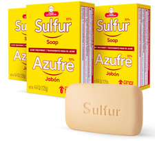 Grisi Sulfur Facial Soap Acne Treatment with Lanolin. 4.4 oz 3-Pack