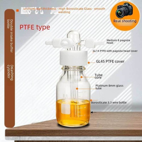 Lab Supply: 100ml-2000ml Gas Washing Bottle Borosilicate Graduated Drechsel Head - Picture 18 of 18