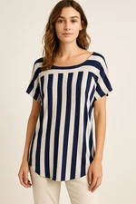 Anthropologie Naif Striped Top Women’s M Blue White Nautical Coastal Boho Beach