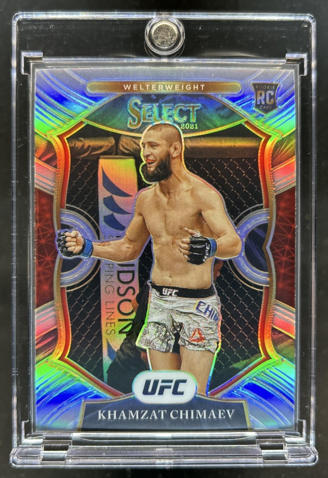 2021 Panini Select UFC Khamzat Chimaev RC Silver Prizm Rookie Concourse #57