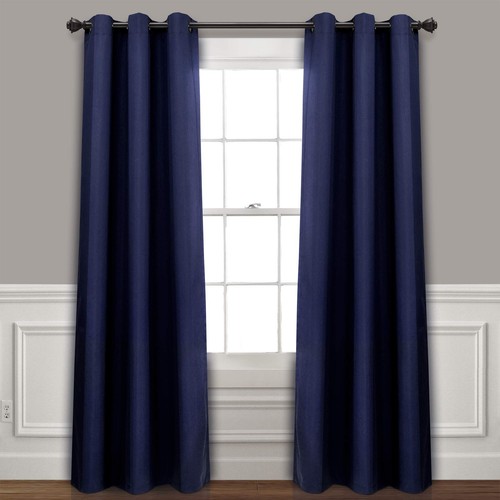 Absolute Blackout Curtains Navy Insulated Grommet Window Curtain Panel Pair |...