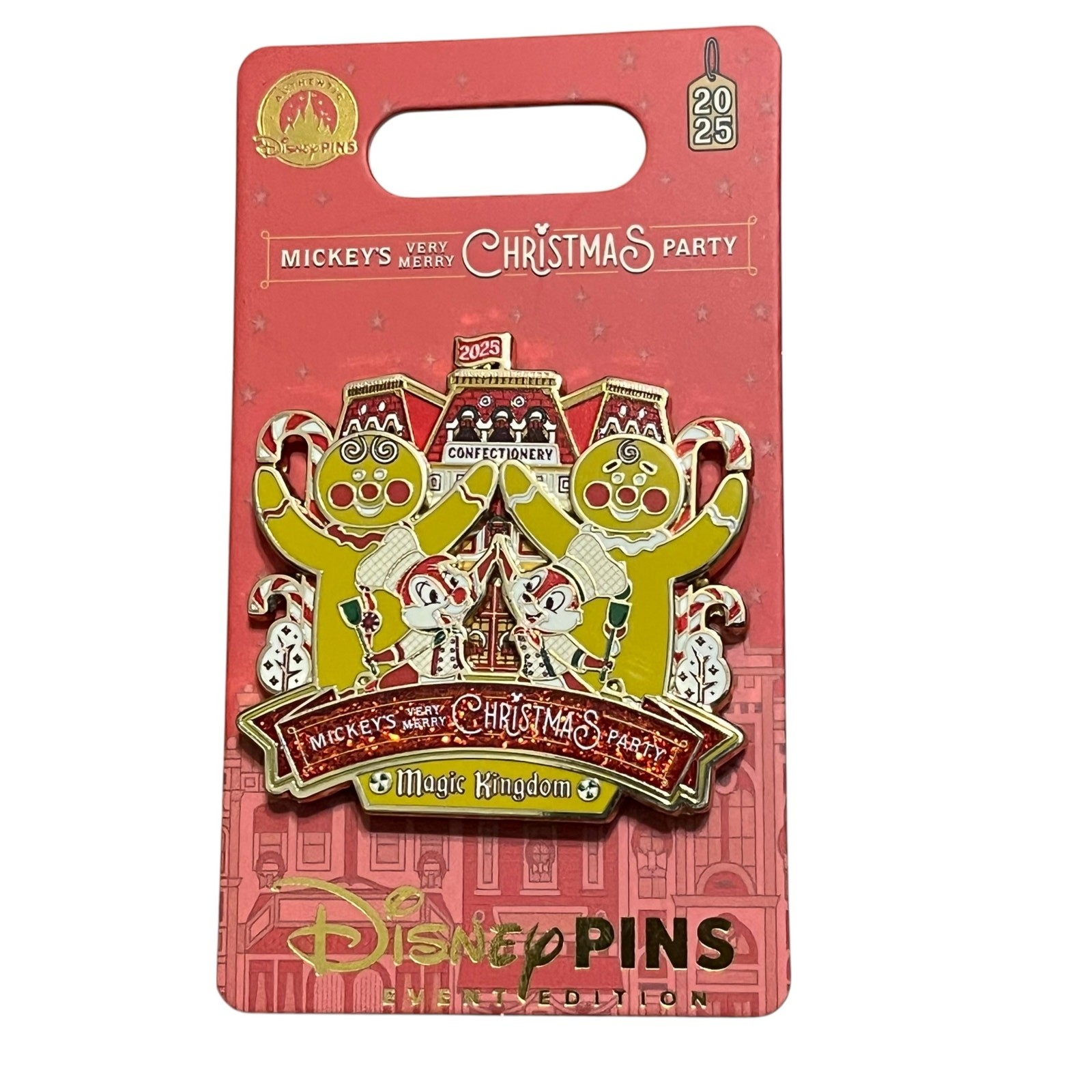 Disney 2025 Mickey's Very Merry Christmas Party Chip Dale Gingerbread LE Pin